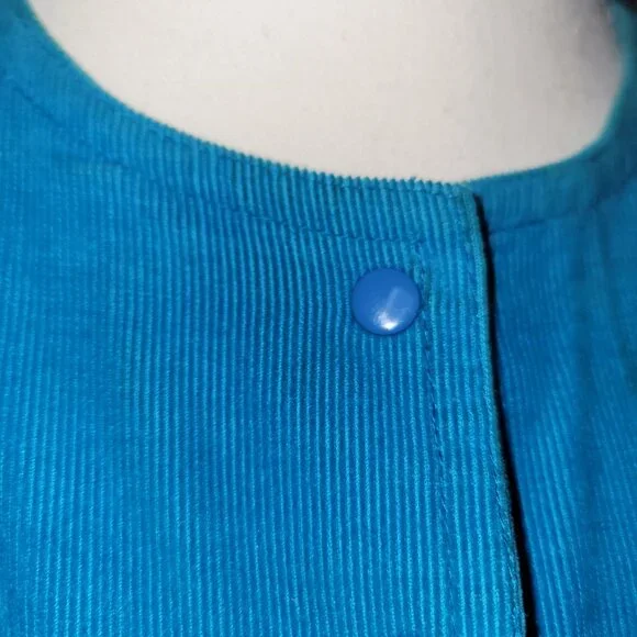 Liz Claiborne Casual Turquoise Soft Corduroy Dress - Picture 10 of 15